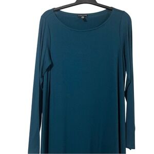 Eileen Fisher Teal Women's Small Long-Sleeved Dress